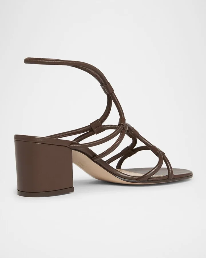 Strappy Leather Block-Heel Sandals - Image 5