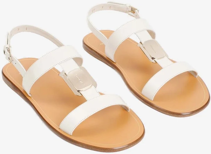Strappy Leather Flat Sandals - Image 2