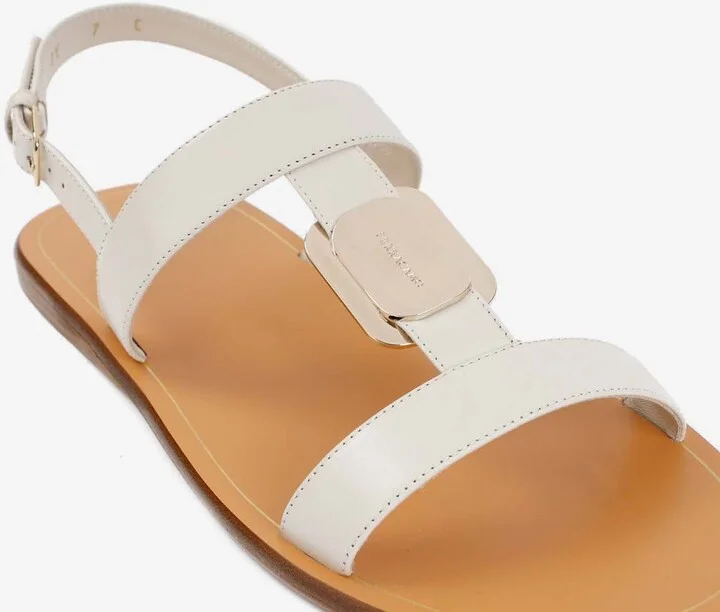Strappy Leather Flat Sandals - Image 3