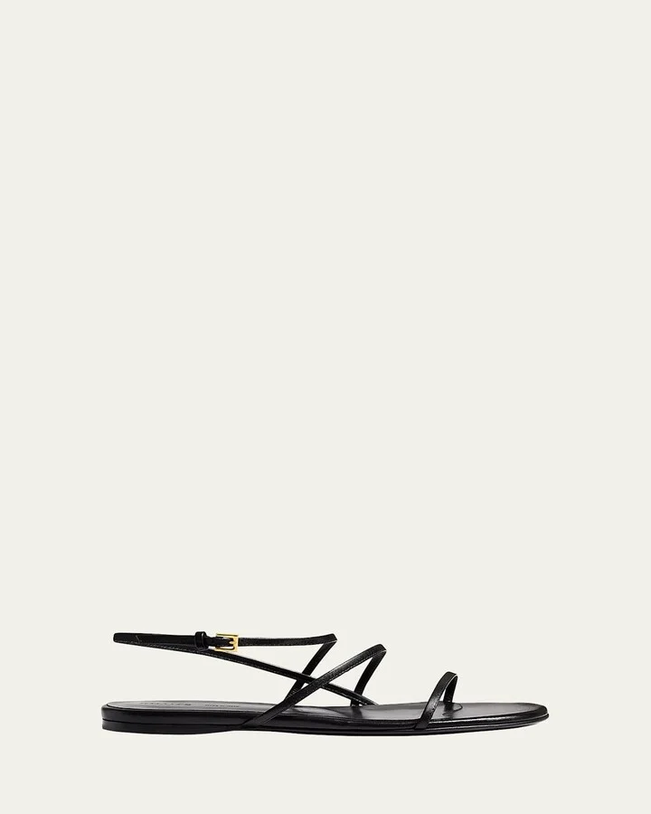 Strappy Leather Flat Sandals