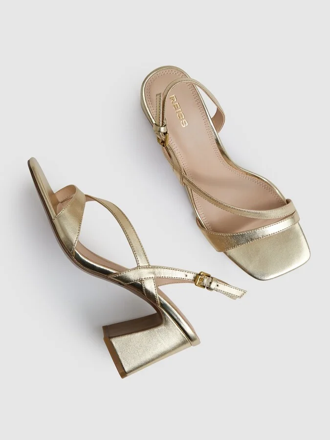 Strappy Leather Heeled Sandals - Image 3