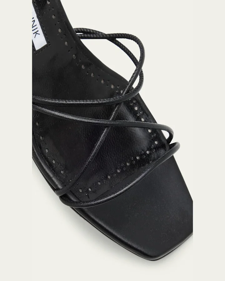 Strappy Leather Kitten-Heel Mule Sandals - Image 3
