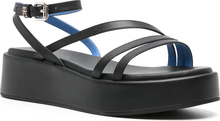 Strappy Leather Platform Sandals - Image 2