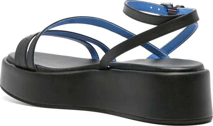 Strappy Leather Platform Sandals - Image 3