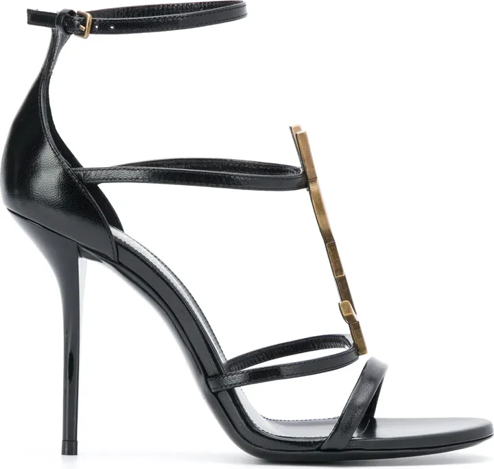 Strappy Logo Stiletto Sandals