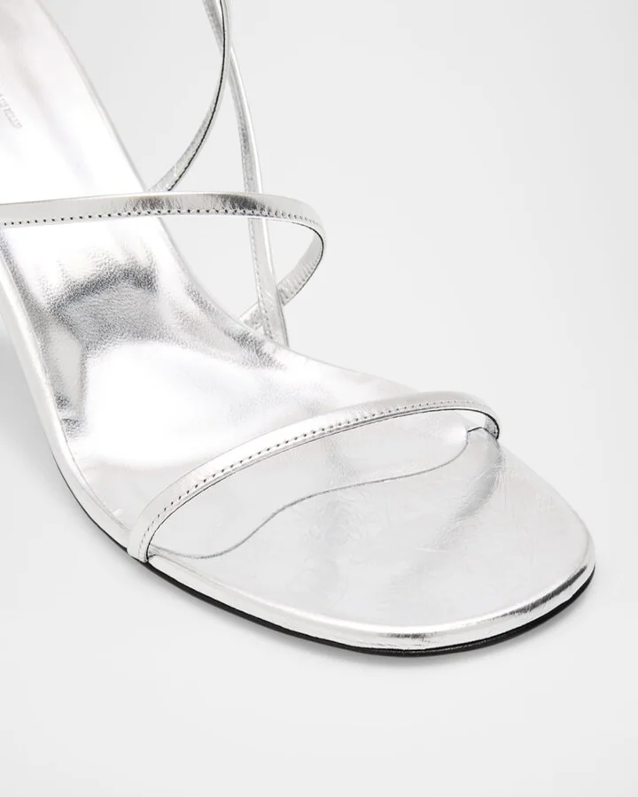 Strappy Metallic Ankle-Strap Sandals - Image 4