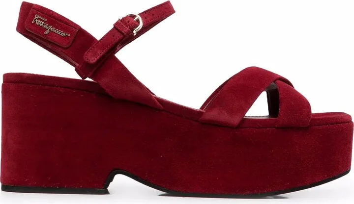 Strappy Platform Block-Heel Sandals