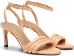Strappy sandals in nappa leather with a 7cm heel- light pink Women's Pumps size 6