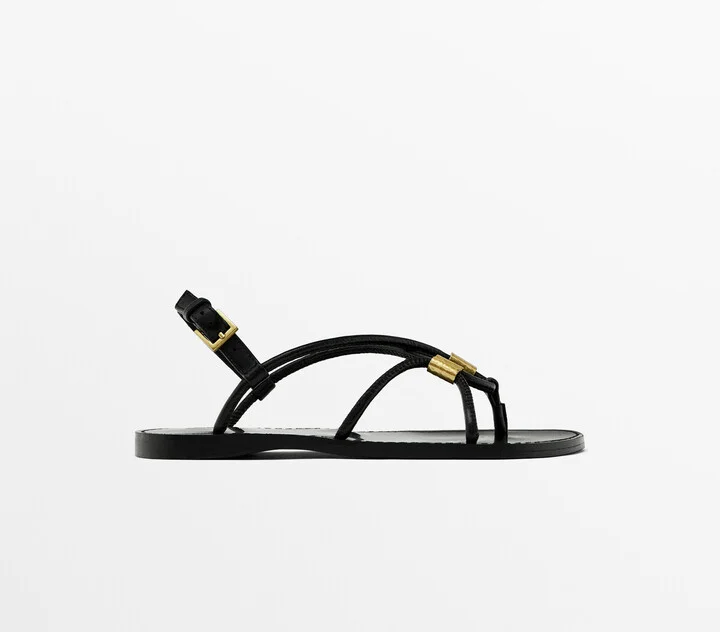 Strappy Sandals With Metal Detail - Image 2