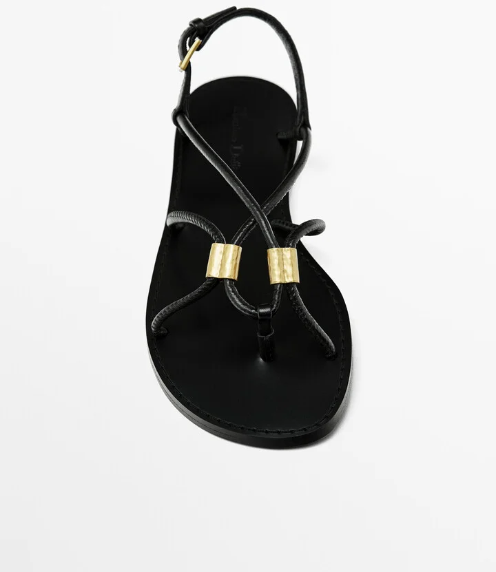 Strappy Sandals With Metal Detail - Image 4