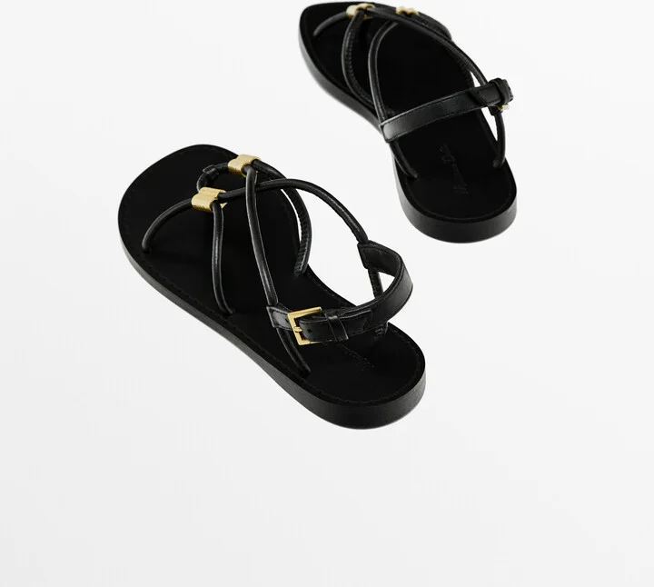 Strappy Sandals With Metal Detail - Image 5