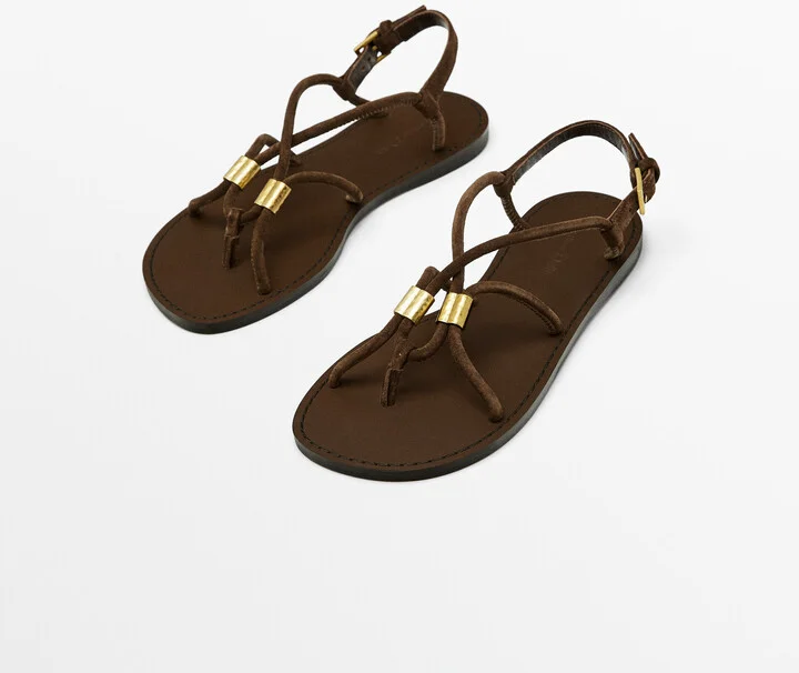 Strappy Sandals With Metal Detail - Image 3
