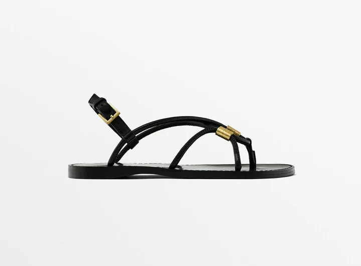 Strappy Sandals With Metal Detail