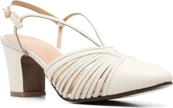 Strappy Slingback Leather Pumps - Image 2