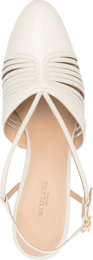 Strappy Slingback Leather Pumps - Image 4