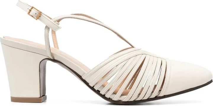 Strappy Slingback Leather Pumps