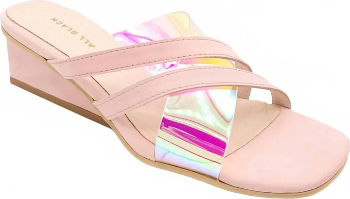 Strappy Square Wedge In Pink