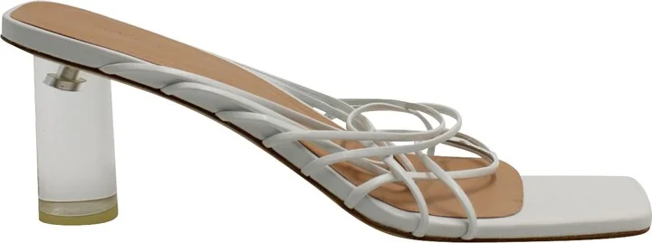 Strappy Zoe Sandals in White Leather