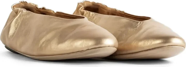 Strascico elastic-trim leather ballet flats - Image 2