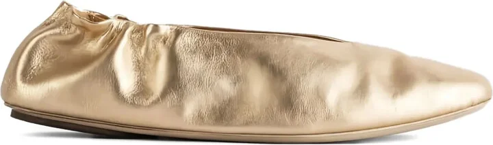 Strascico elastic-trim leather ballet flats