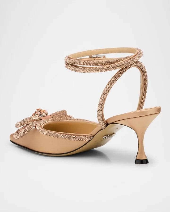 Strass Bow Double Ankle-Strap Pumps - Image 2