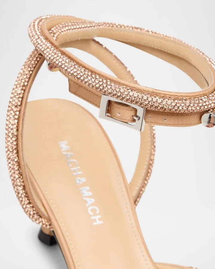 Strass Bow Double Ankle-Strap Pumps - Image 9