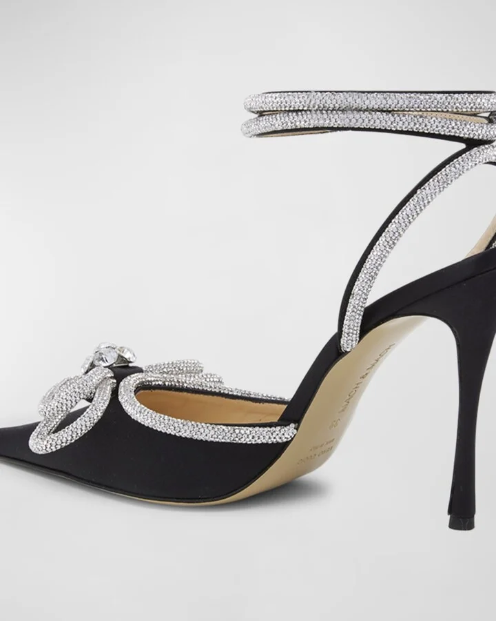 Strass Bow Double Ankle-Strap Pumps - Image 2