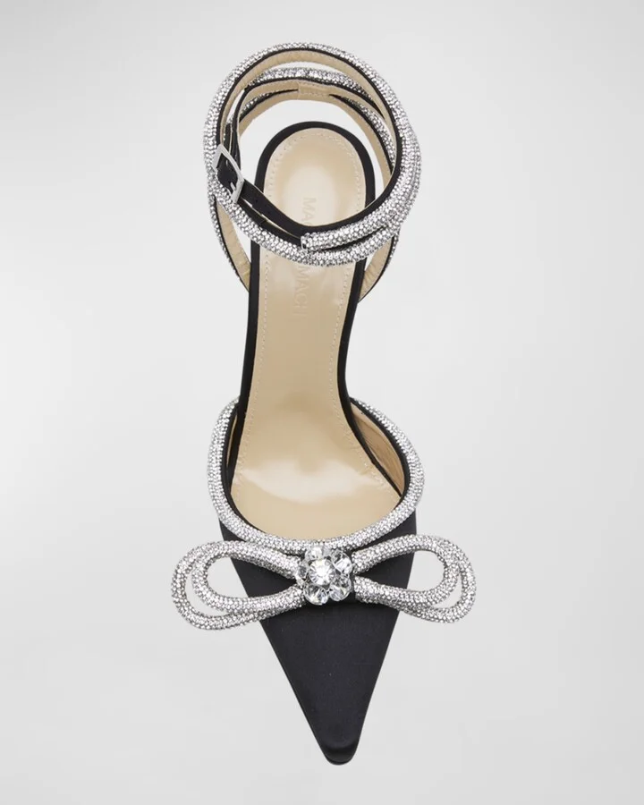 Strass Bow Double Ankle-Strap Pumps - Image 9