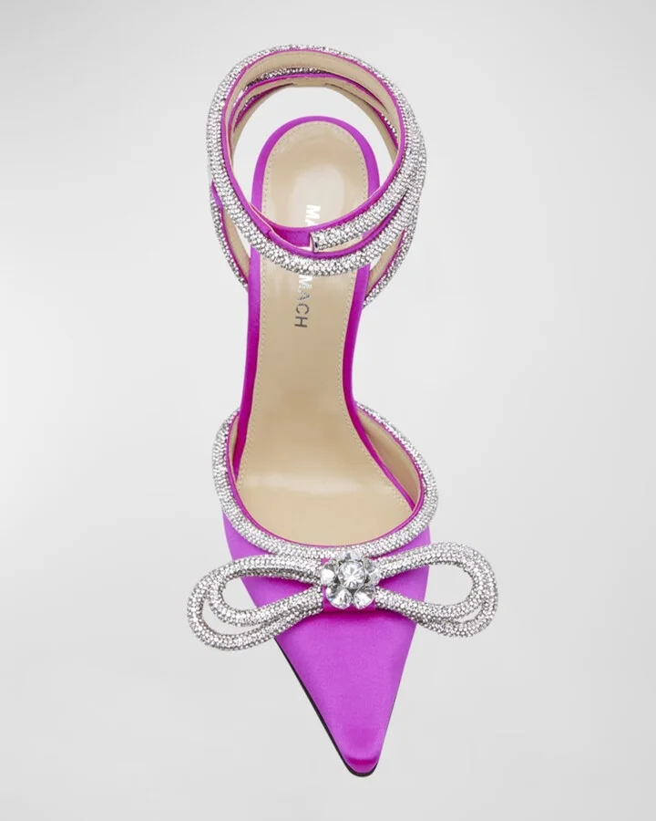 Strass Bow Double Ankle-Strap Pumps - Image 2