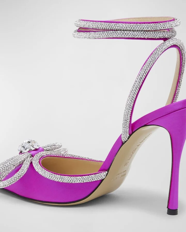 Strass Bow Double Ankle-Strap Pumps - Image 4