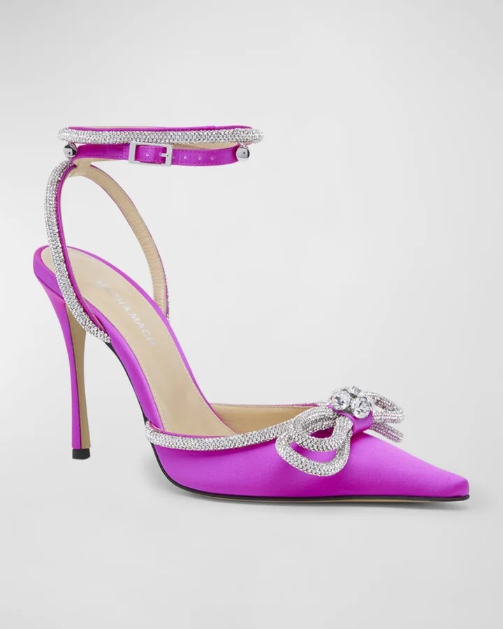 Strass Bow Double Ankle-Strap Pumps - Image 7