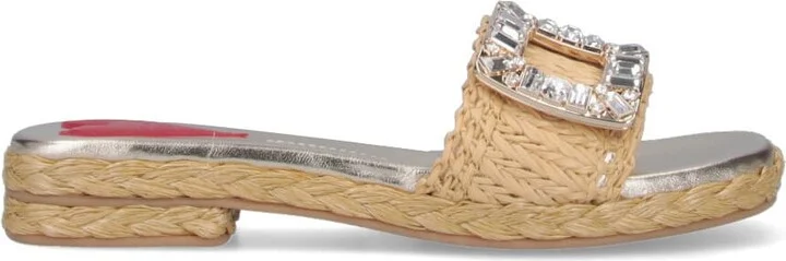 strass Buckle Slide Sandals