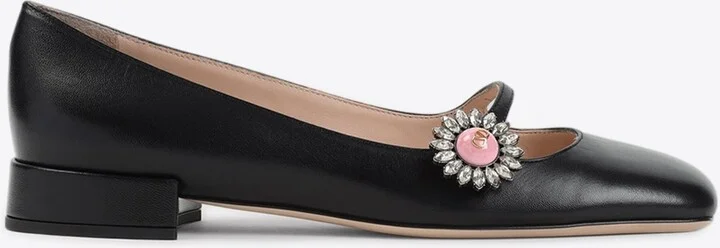 Strass-Button Ballet Flats