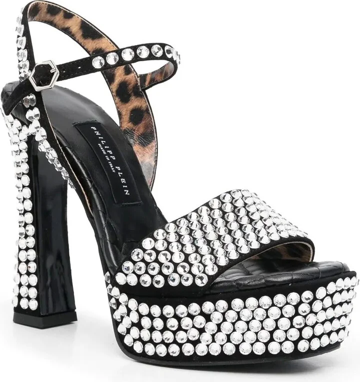 Strass crystal-embellished 140mm sandals - Image 2