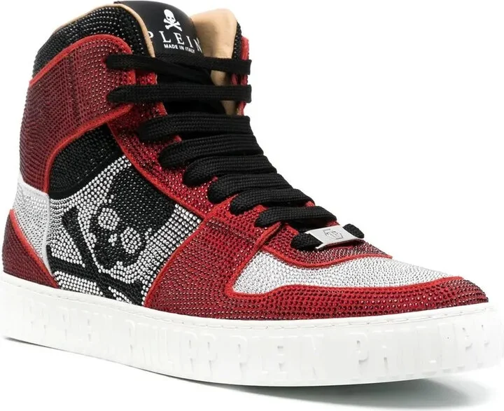 Strass crystal-embellished hi-top sneakers - Image 2