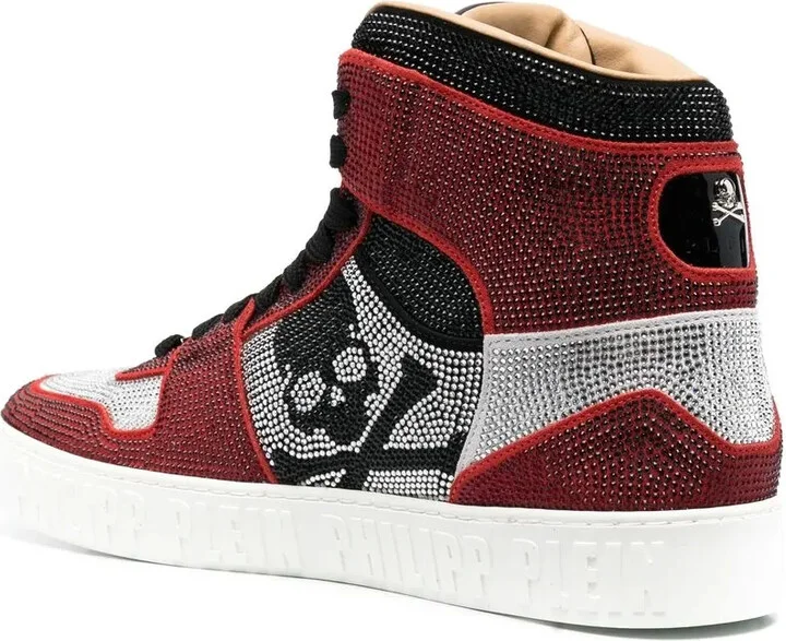 Strass crystal-embellished hi-top sneakers - Image 3