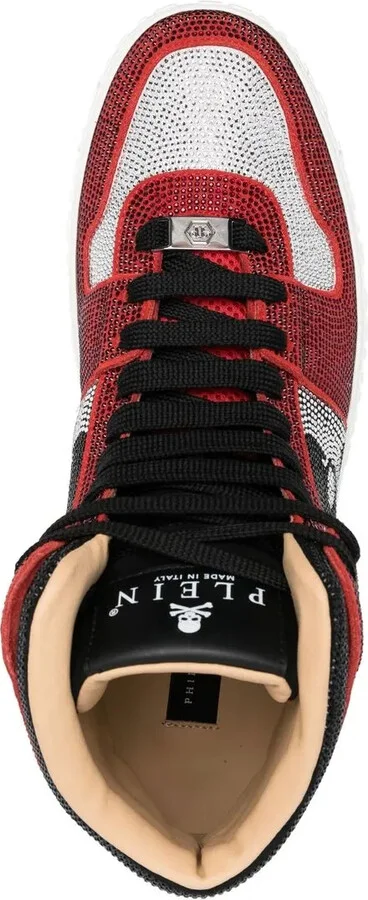 Strass crystal-embellished hi-top sneakers - Image 4