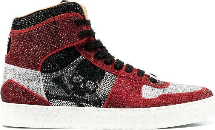 Strass crystal-embellished hi-top sneakers