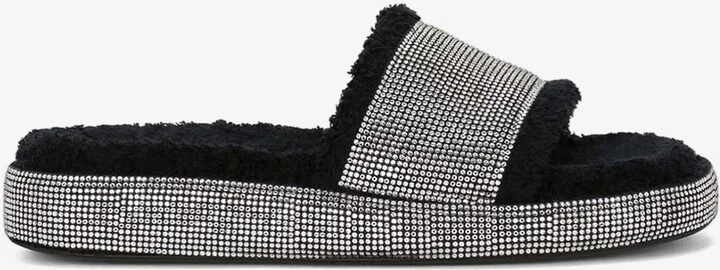 Strass-Embellished Flat Slides