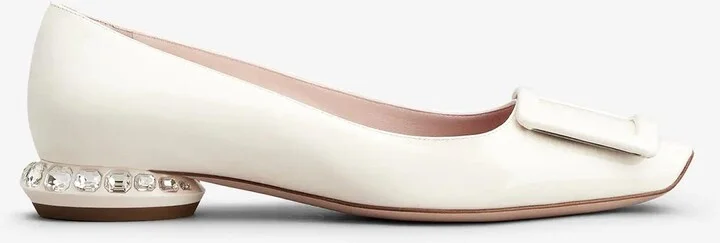 Strass Heel Ballerina Flats in Patent Leather