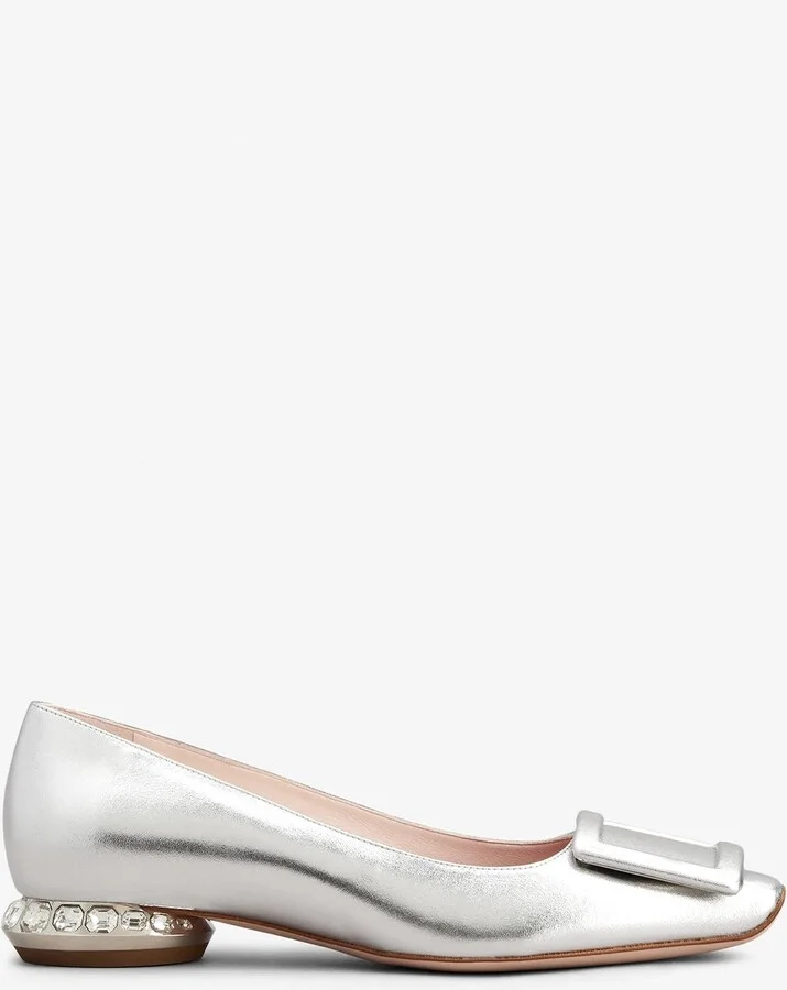 Strass Heel Ballerina Flats in Patent Leather