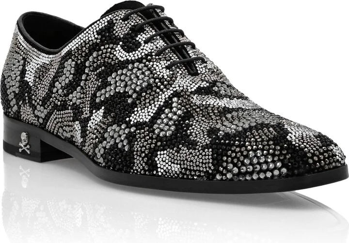 Strass Lace Up Shoes Camouflage