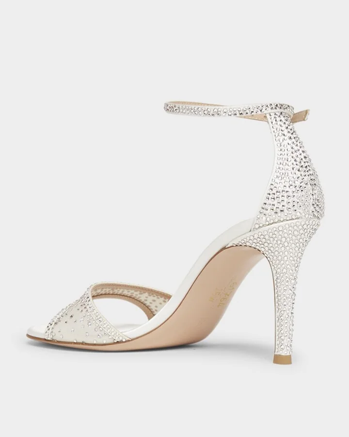 Strass Organza Ankle-Strap Cocktail Sandals - Image 2