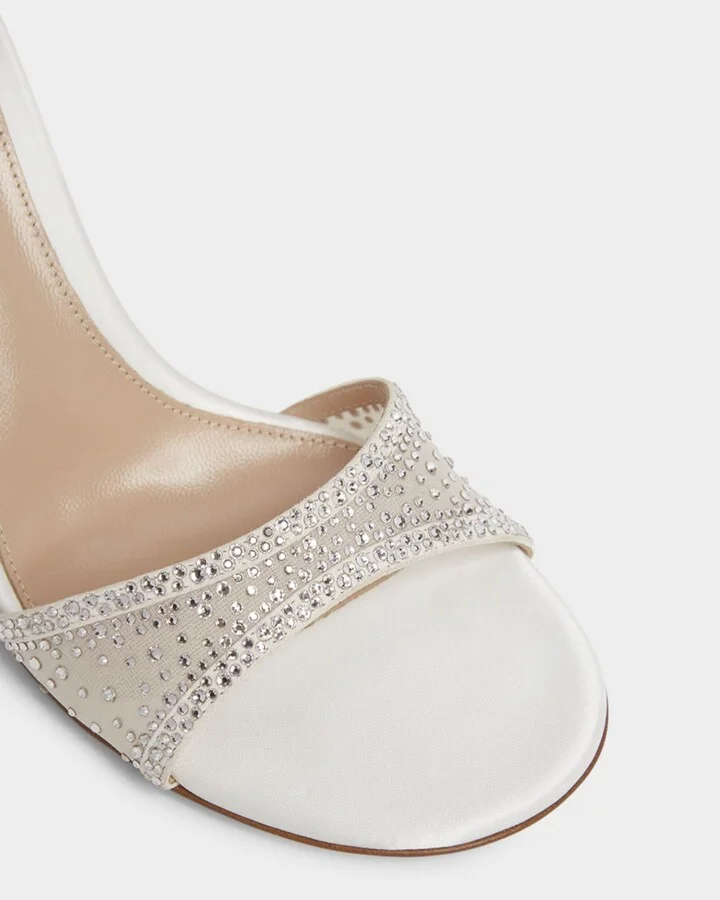 Strass Organza Ankle-Strap Cocktail Sandals - Image 3