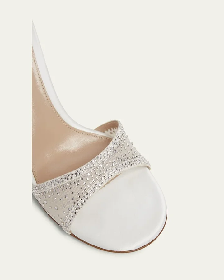 Strass Organza Ankle-Strap Cocktail Sandals - Image 4