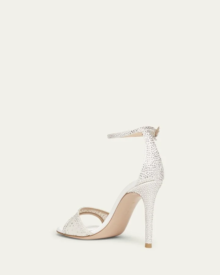 Strass Organza Ankle-Strap Cocktail Sandals - Image 6