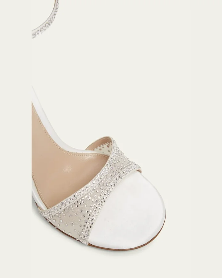 Strass Organza Ankle-Strap Cocktail Sandals - Image 8