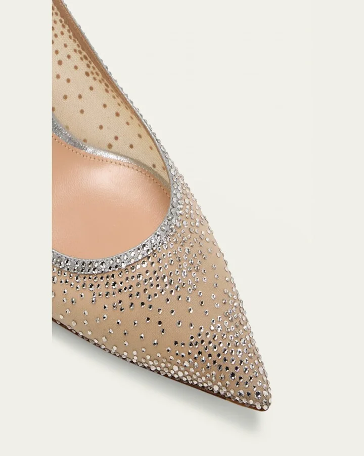 Strass Organza Kitten-Heel Slingback Pumps - Image 7