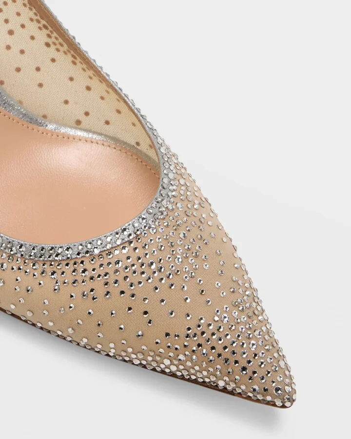 Strass Organza Kitten-Heel Slingback Pumps - Image 4