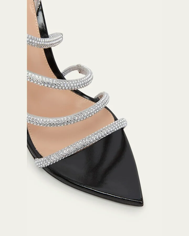 Strass Patent Strappy Cocktail Sandals - Image 3